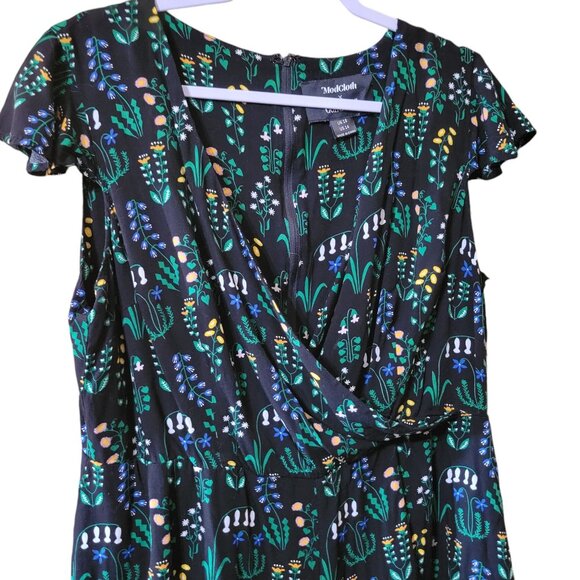 Collectif X ModCloth Titta Greenhouse Floral PlaySuit US 14/UK 18 Ruffled Sleeve - Picture 7 of 16